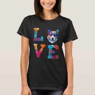 T-shirt Aquarelle Pembroke Welsh Corgi Dog Visage coloré