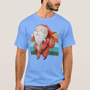 T-shirt Aquarelle Père Noël Christmas Tree Lights Noël Ado