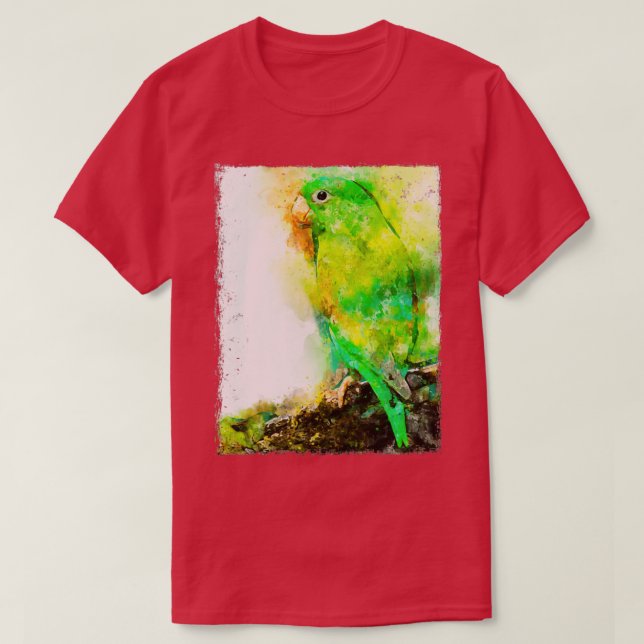 T-shirt Aquarelle Perroquet vert (Design devant)