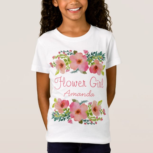 T-Shirt Aquarelle personnalisée florale (Devant)