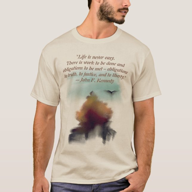 T-shirt Aquarelle Pine Arbre volant Aigle paysage (Devant)