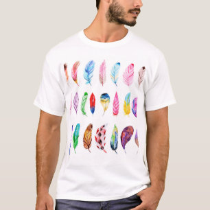 T-shirt Aquarelle Plumes : Belle Collection Vintage.