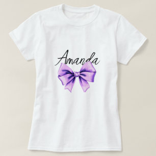 T-shirt Aquarelle Purple Bow Sweet 16 Anniversaire