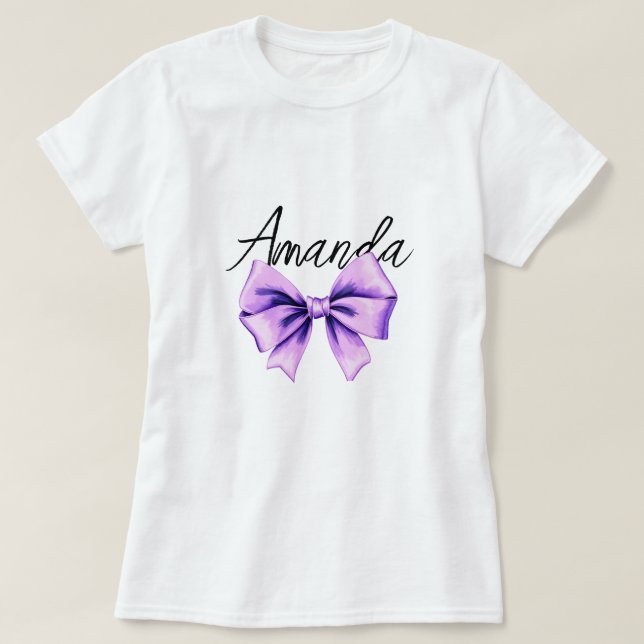 T-shirt Aquarelle Purple Bow Sweet 16 Anniversaire (Design devant)