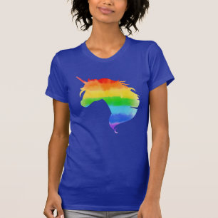 T-shirt Aquarelle Rainbow Unicorn