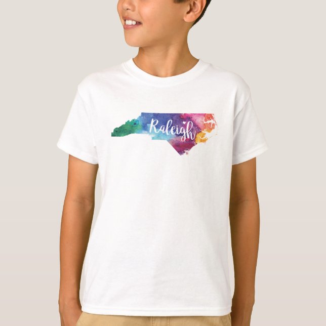 T-shirt Aquarelle Raleigh, la Caroline du Nord (Devant)