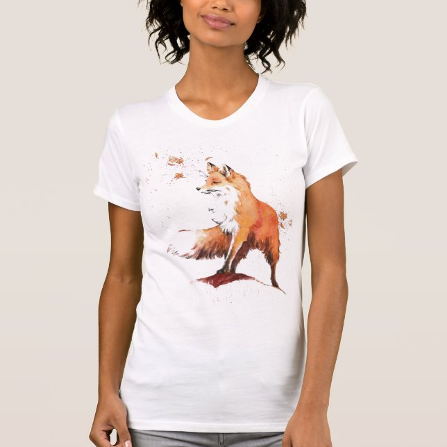 T-shirt Aquarelle Red Fox (Devant)