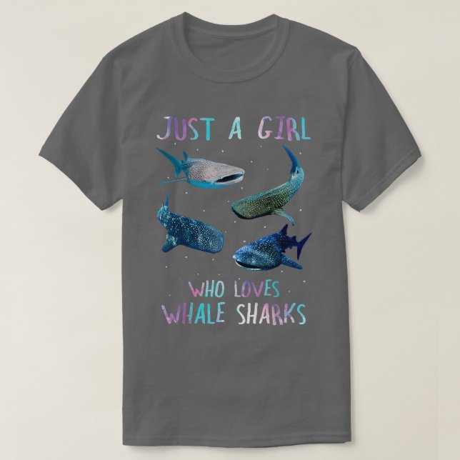 T-shirt Aquarelle Requin Océan Juste Une Fille Qui Aime La (Design devant)
