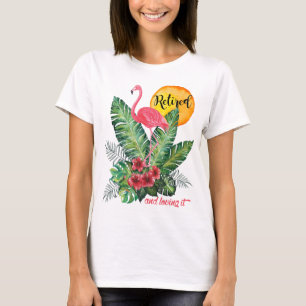 T-shirt Aquarelle retirée de Flamant rose