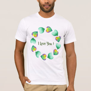 T-shirt Aquarelle romantique Cute Vert Saint Valentin