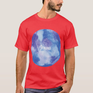 T-shirt Aquarelle ronde Iowa Pastel violet bleu