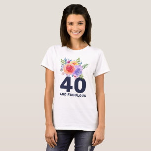 T-shirt Aquarelle Rose Bouquet floral Fabuleux 40