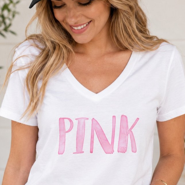 T-shirt Aquarelle Rose Fun Moderne  (Créateur téléchargé)