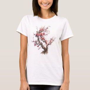 T-shirt Aquarelle rose japonaise Sakura Cherry Blossom