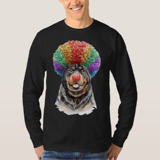 T-shirt Aquarelle Rottweiler clown