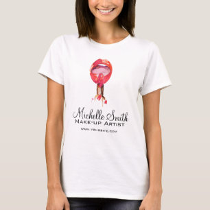 T-shirt Aquarelle rouge lèvres et marque de maquillage rou