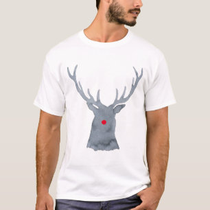 T-shirt Aquarelle Rudolph cerf silhouette Noël