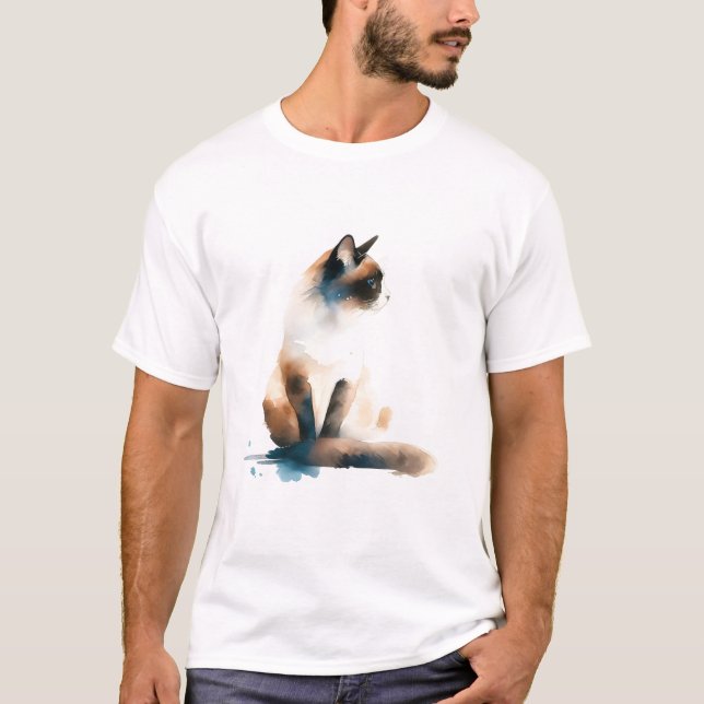 T-shirt Aquarelle Sérénité Tee de chat - Paix dans chaque  (Devant)