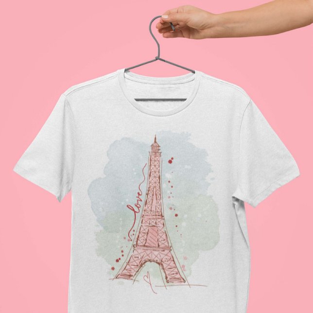 T-shirt Aquarelle Sketchy Doodle Tour Eiffel (Créateur téléchargé)