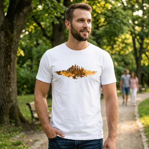 T-shirt Aquarelle Skyline de Chicago en orange