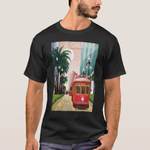 T-shirt Aquarelle Souvenir ciel ligne Nouvelle-Orléans Lou