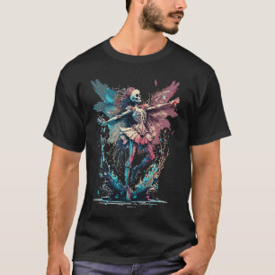 T-shirt Aquarelle Squelette Fée Gothique Fairycore Grunge