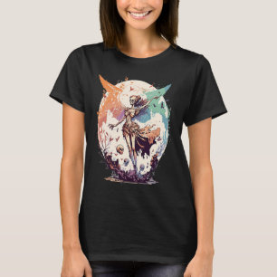 T-shirt Aquarelle Squelette Fée Gothique Fairycore Grunge