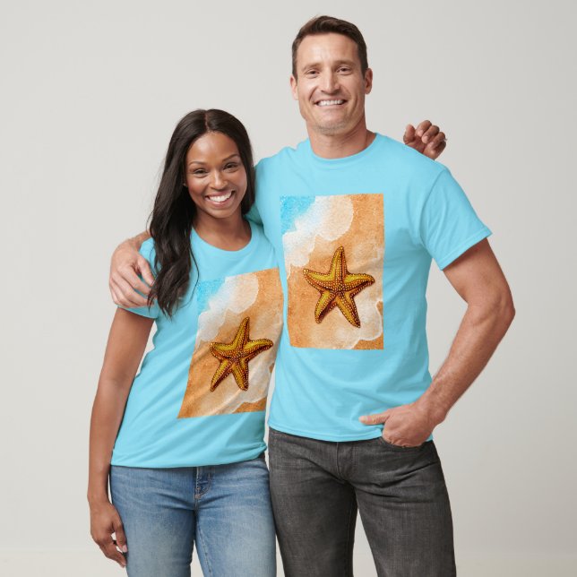 T-shirt Aquarelle Starfish sur la plage (Unisexe)