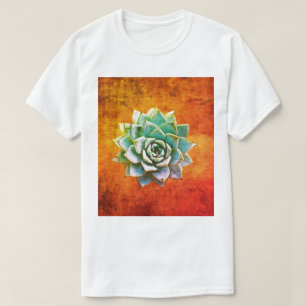 T-shirt Aquarelle succulente sur la rouille orange