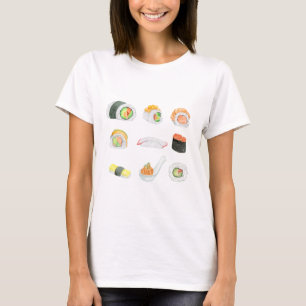 T-shirt Aquarelle Sushi Rolls
