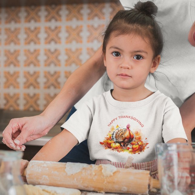 T-shirt Aquarelle Thanksgiving Turquie et Citrouilles (Créateur téléchargé)