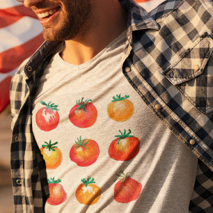 T-shirt Aquarelle Tomates Foodie été à la main