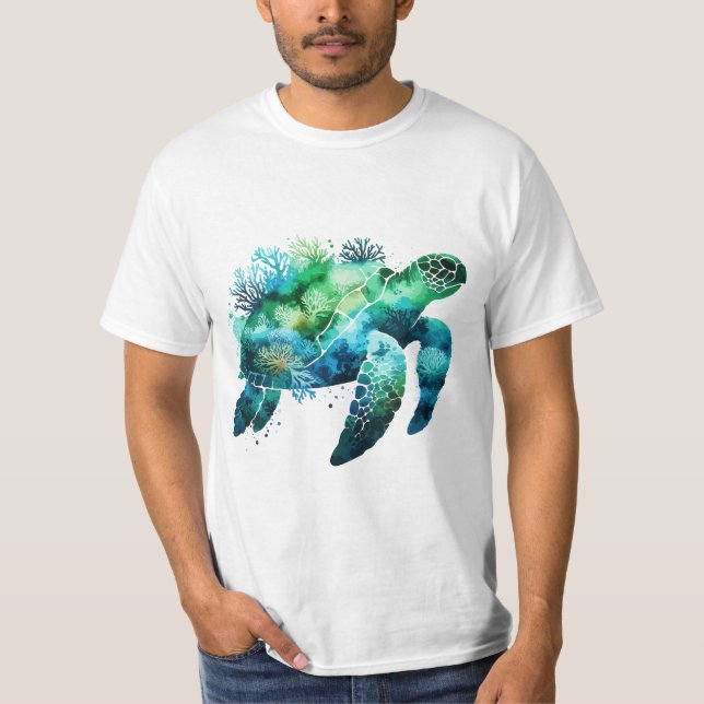 T-shirt Aquarelle Tortue coquille (Devant)