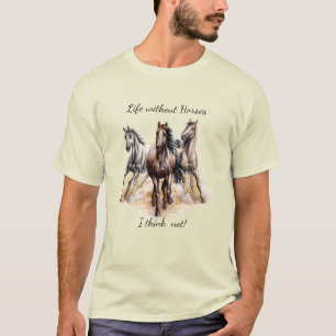 T-shirt Aquarelle Trois Chevaux Ferme Animaux Citation Amu