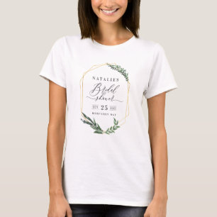 T-shirt aquarelle vert floral élégant douche nuptiale