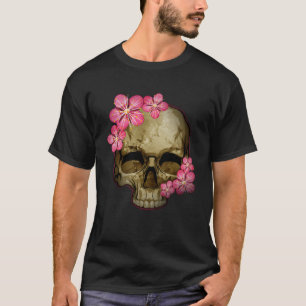 T-shirt Aquarelle Vintage Crâne de sucre Tête gothique Flo