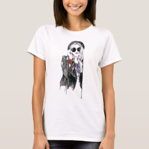 T-shirt Aquarelle visage maquillage Artiste marque mode