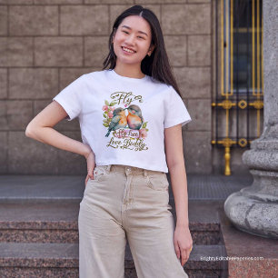 T-shirt Aquarelle Vivid Lovebirds Voler Libre, Amour Boltl