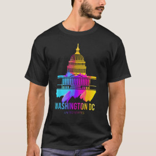 T-shirt Aquarelle Washington DC Souvenirs US Capi