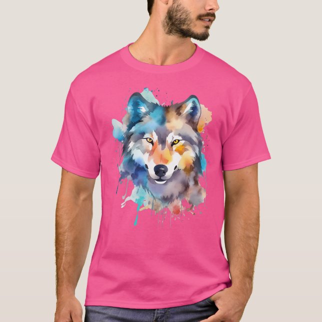 T-shirt Aquarelle Wolf (Devant)