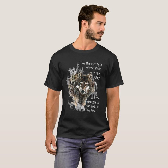 T-shirt Aquarelle Wolf Animal Family Pack (Devant entier)