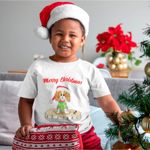 T-shirt Aquarelle Xmas Cavalier Roi Charles Spaniel T-S