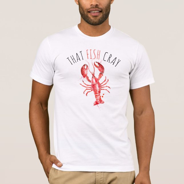 T-shirt Aquarelles de Homard rouge-Que Poisson Cray Texte  (Devant)