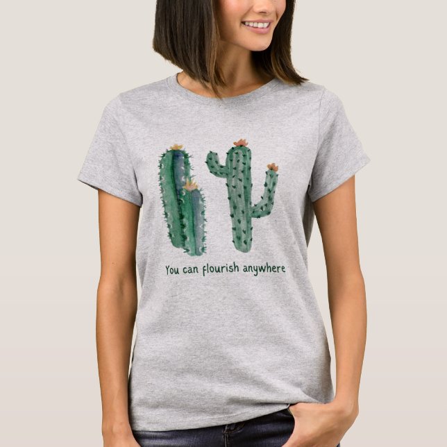 T-shirt Aquarelles en forme de cactus (Devant)