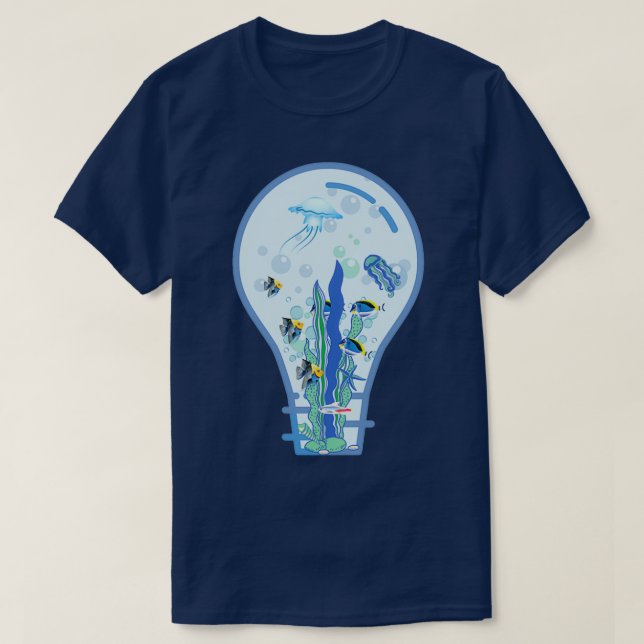 T-shirt aquarium dans la lampe (Design devant)