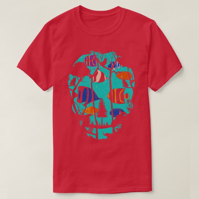 T-shirt Aquarium de poisson crâne (Design devant)