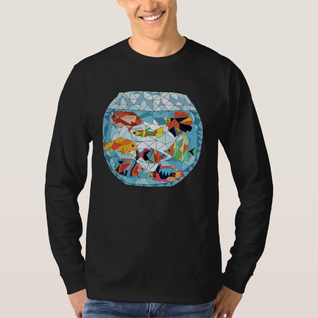 T-shirt Aquarium Ornamental Fish Goldfish Minimalism Low P (Devant)
