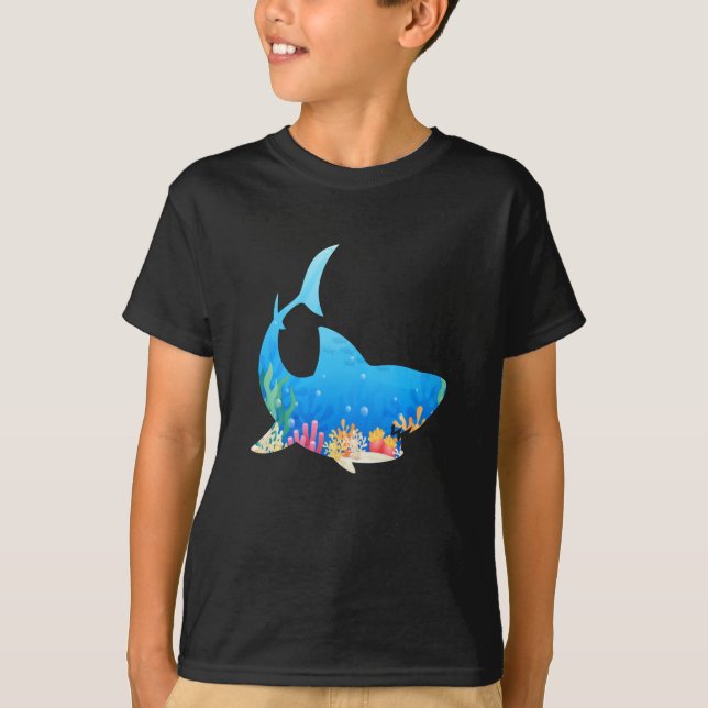 T-shirt Aquarium Shark coloré cool drôle Gift (Devant)