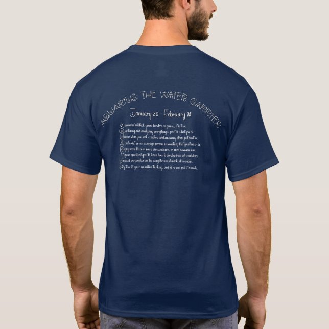 T-Shirt Aquarius –  Bleu Nuit (Dos)