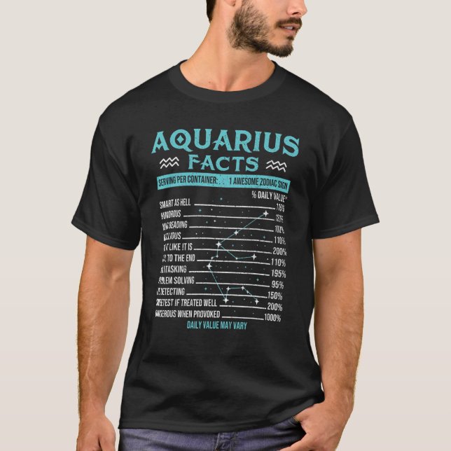 T-shirt Aquarius Faits Symbole Zodiaque Horoscope Annivers (Devant)